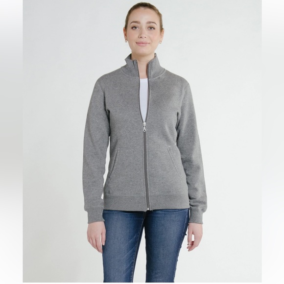 TUFF ATHLETICS Grey Zip Up Hooded Sweater Size Small Womens US - Picture 1 of 4